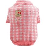 Pull en tricot pour animaux de compagnie (plaid rose s)