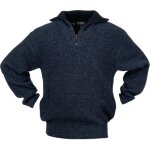 Pullover taille l noir / bleu mouchet� 100 % polyacrylique
