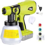 Pulv�risateur de peinture sans fil pour batterie ryobi 20 v, outil �lectrique sans fil hvlp, pistolet ...