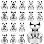 Punaises magn�tiques argent�es, diam�tre 0, 8 cm, lot de 16, id�ales pour l'enseignement, la calligraphie ...