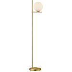 Pure lampadaire en mtal couleur laiton mat avec sphre blanche h. 150cm