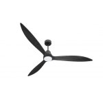 Purline - tenerife - super destratificateur et ventilateur dc 166 cm gris basalte pales bois noir avec ...