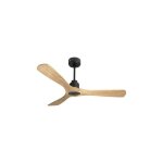Purline - tenerife ring - super destratificateur et ventilateur dc 132 cm gris basalte pales bois clair ...