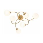 Qazqa athens - opal - plafonnier - 6 lumire - l 52 cm - dor - moderne - clairage intrieur - salon ...