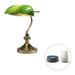 Banker - led dimmable lampe de notaire variateur inclus - 1 lumi�re - l 26. 5 cm - vert - art deco, classique ...