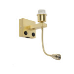Brescia combi - led applique murale avec lampe de lecture - 1 lumi�re - l 200 mm - dor� / laiton - moderne, ...