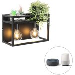 Cage rack - led dimmable applique murale variateur inclus - 2 lumire - l 40 cm - noir - rustique - clairage ...