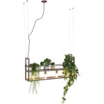 Qazqa cage rack - suspension - 4 lumi�re - l 100 cm - brun rouille - rustique - �clairage int�rieur - ...