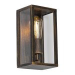 Qazqa charlois - applique murale - 1 lumière - l 14 cm - noir et or - rustique - éclairage extérieur ... Qazqa charlois - applique murale - 1 lumière - l 14 cm - noir et or - rustique - éclairage extérieur ...
