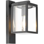 Charlois - led dimmable lanterne murale variateur inclus - 1 lumire - l 14 cm - noir - rustique - clairage ...