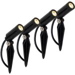Qazqa garly - led spot sur piquet solaire - 1 lumire - l 24 cm - noir - moderne - clairage extrieur ...