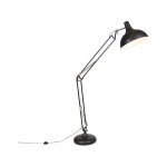 Qazqa ? lampadaire industriel noir r�glable ? hauteur 185 cm ? culot e27 ? �clairage int�rieur pour salon ...