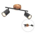 Jeana - spot mural et plafond - 2 lumi�re - l 38 cm - marron - rustique - �clairage int�rieur - salon ...