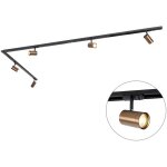 Qazqa jeana - systme sur rail spot luminaire plafond, plafonnier compatible pour led - 5 lumire - l ...
