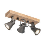 Jelle - spot plafond, plafonnier - 3 lumi�re - l 35 cm - noir - rustique - �clairage int�rieur - salon ...