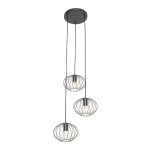 Qazqa margarita - suspension - 3 lumire -  32 cm - noir - design - clairage intrieur - salon i chambre ...