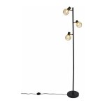 Qazqa ? lampadaire noir et or 3 lumi�res orientables ? h 150 cm ? base 21 cm ? ampoules e14 max 3 x 40w ...