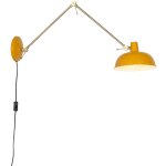 Qazqa milou - applique murale - 1 lumi�re - l 25 cm - jaune - r�tro - �clairage int�rieur - salon i chambre ...