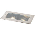 Qazqa ? spot encastrable ext�rieur sol 2 lumi�res orientables ip65 ? acier ? longueur 23. 5 cm ? �clairage ...