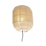 Qazqa riki - applique murale avec interrupteur - 1 lumi�re - l 15 cm - beige - oriental - �clairage int�rieur ...