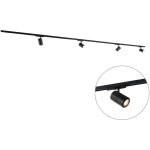 Syst�me sur rail moderne triphas� noir avec 4 spots 3000 - 4000k - ruler - qazqa