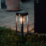 Sonne - led dimmable lampe sur pied extrieur solaire variateur inclus - 1 lumire - l 10 cm - gris fonc ...