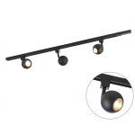 Gissi - syst�me de rail spot luminaire plafond, plafonnier compatible pour led - 3 lumi�re - l 1000 mm ...