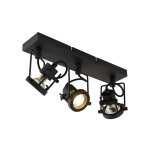 Qazqa ? spot plafond noir rustique 3 lumi�res ? �clairage int�rieur 36 cm ? compatible ampoules gu10 ...