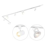 Qazqa magnax - systme sur rail spot luminaire plafond, plafonnier compatible pour led - 3 lumire - ...