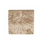 Qem - cadran solaire motif olivier et cigale pierre naturelle 25cmx24cm