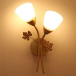 Shmshng - appliques murales en forme de fleur  double tte, abat - jour en verre de crativit + luminaire ...