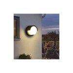 Qiyao - applique murale led ronde de 10 watts, clairage mural etanche 3000k blanc chaud, noir