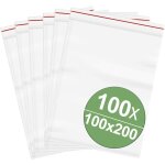 Sachet � fermeture pression sans bande d'inscription (l x h) 100 mm x 200 mm transparent poly�thyl�ne ...