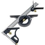 Querre combinée règle menuisier multifonctionn metal equerre réglable angle charpentier outil, 300mm Querre combinée règle menuisier multifonctionn metal equerre réglable angle charpentier outil, 300mm
