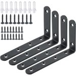 Querres �tag�re de fixation murale console emboutie en m�tal support d'angle pour �tag�re � suspendre, ...