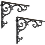 Querre �tag�re murale, lot de 4, ancien, support en fonte de fer, ornements baroques, noir - relaxdays ...