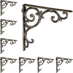 Relaxdays - querre �tag�re murale, lot de 8, ancien, support en fonte de fer, ornements baroques, aspect ...