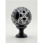 Quincadeco - boule de rampe cristal noir mousson pied noir