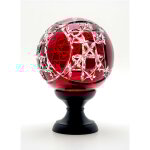 Quincadeco - boule de rampe cristal rouge mousson pied noir