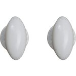 Poignée de porte ovale alu blanche sur rosace. Poignée de porte ovale alu blanche sur rosace.
