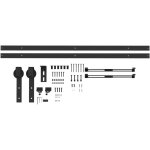 Quincaillerie pour porte coulissante de 244 cm sans per�age, kit de rail pour porte de grange simple ...