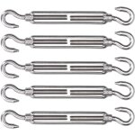 Memkey - quincaillerie de voile d'ombrage, crochet et crochet antirouille tendeur  effet lastique rglable ...