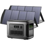 R1500 lite station �lectrique portable avec 2 panneaux solaire pliables de 200w, 1056wh batterie lifepo4, ...