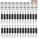Raccords de came 50 paire de connexion de panneaux d'armoires de meubles �15mm connecteur invisible de ...