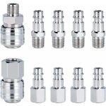 Raccord rapide de compresseur 1 / 4'bsp coupleur pneumatique d'air kit raccords de tuyau connecteur homme ...