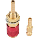 Raccord rapide m6 pour gaz et eau, compatible avec les torches de soudage mig et tig (rouge).