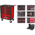 Kstools - racingline servante d'atelier noir / rouge avec 7 tiroirs et 598 outils d'excellente qualit ...