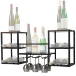 Zelsius - rack  vin mural, support pour verres  vin, casier  bouteilles, bar mural, support  vin, ...