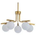 Radiant - boule laiteuse - lustre moderne � 5 points, 60 cm