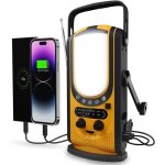 Radio m�t�o portable, radio d'urgence solaire �tanche � manivelle, fm / noaa, lampe de poche, lampe de ...